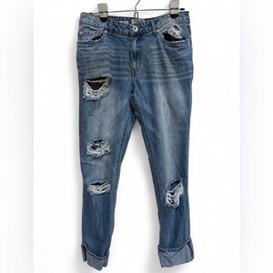 Women's Band of‎ Gypsies Distressed Cuffed Emme Tomboy Jeans Size 27 Warm Rinse
